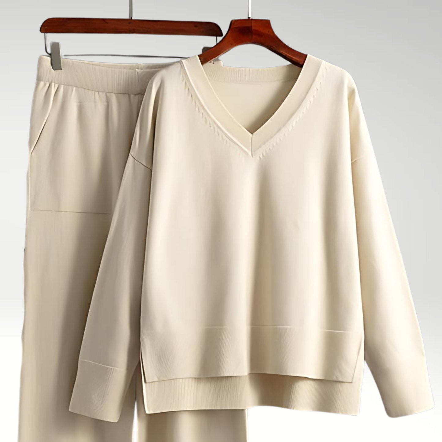Chic Dubois™ | Luxe V-Neck Two Piece Set