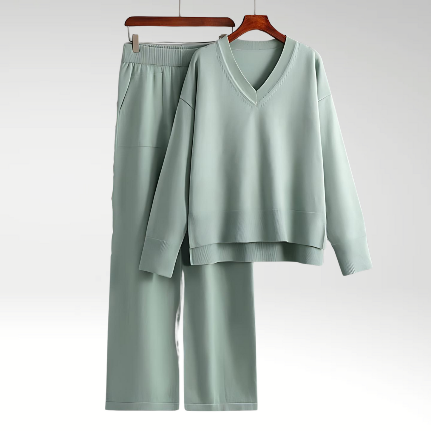 Chic Dubois™ | Luxe V-Neck Two Piece Set