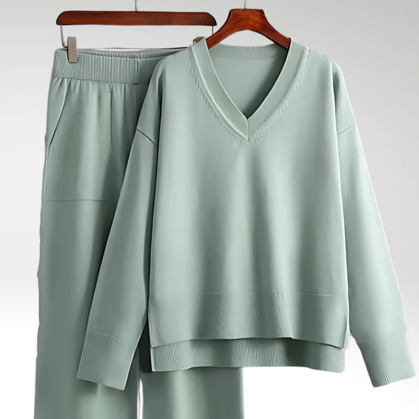 Chic Dubois™ | Luxe V-Neck Two Piece Set