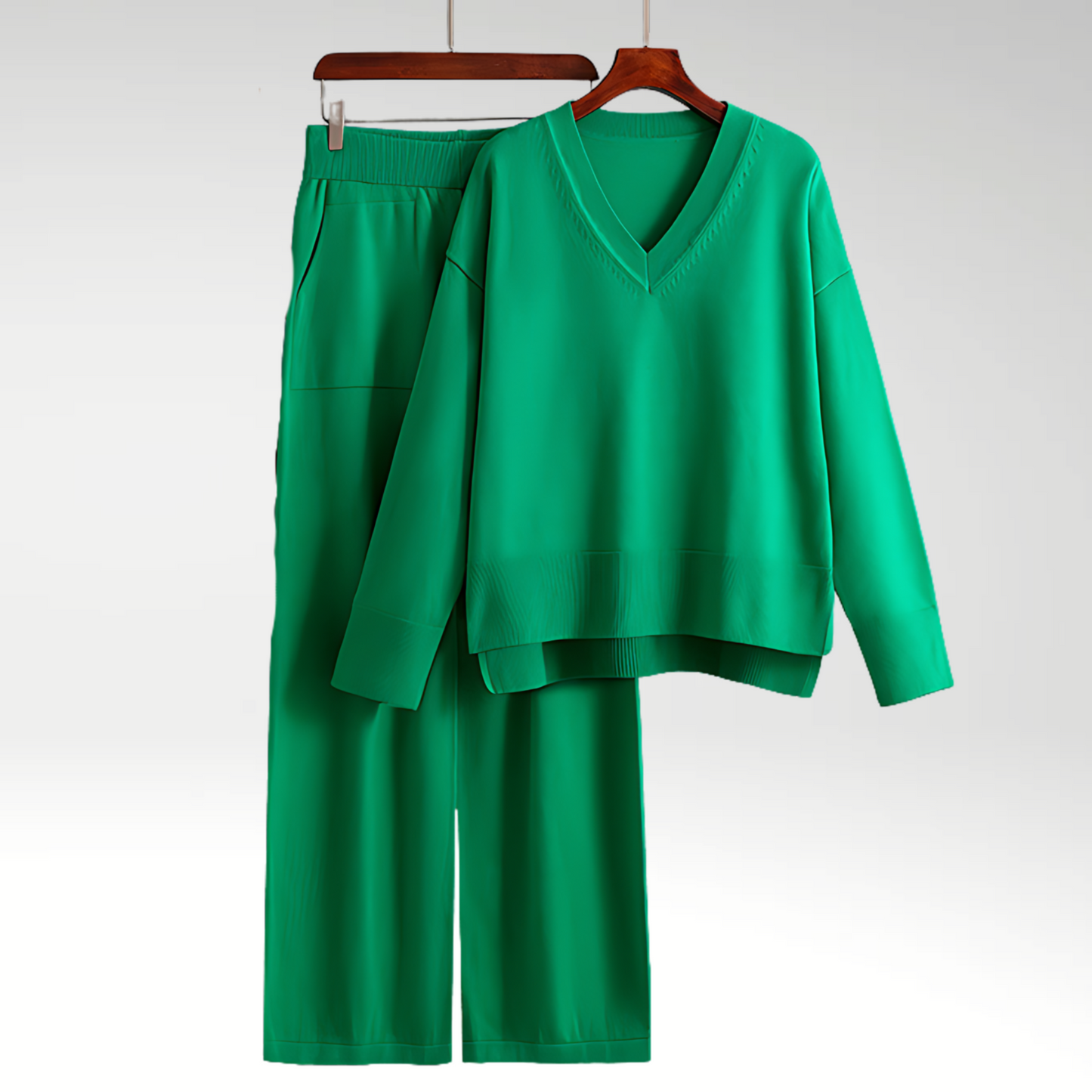Chic Dubois™ | Luxe V-Neck Two Piece Set