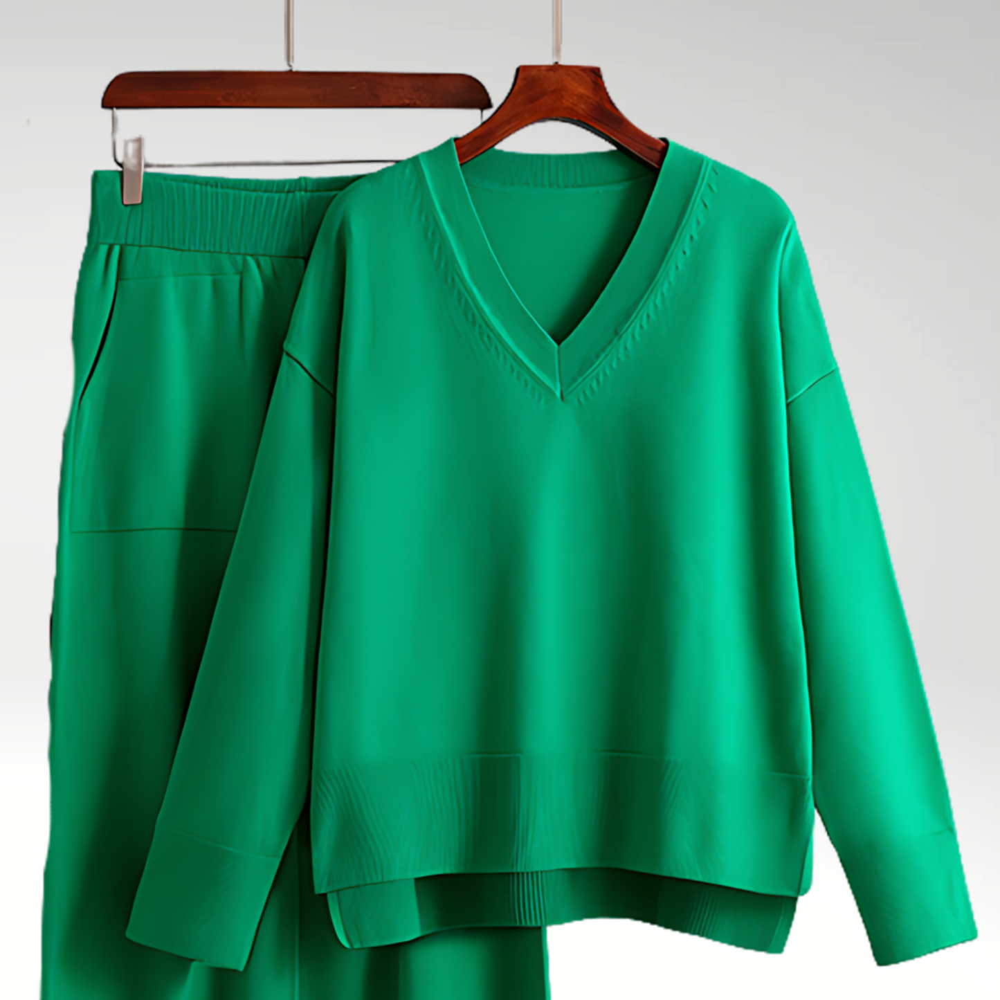 Chic Dubois™ | Luxe V-Neck Two Piece Set