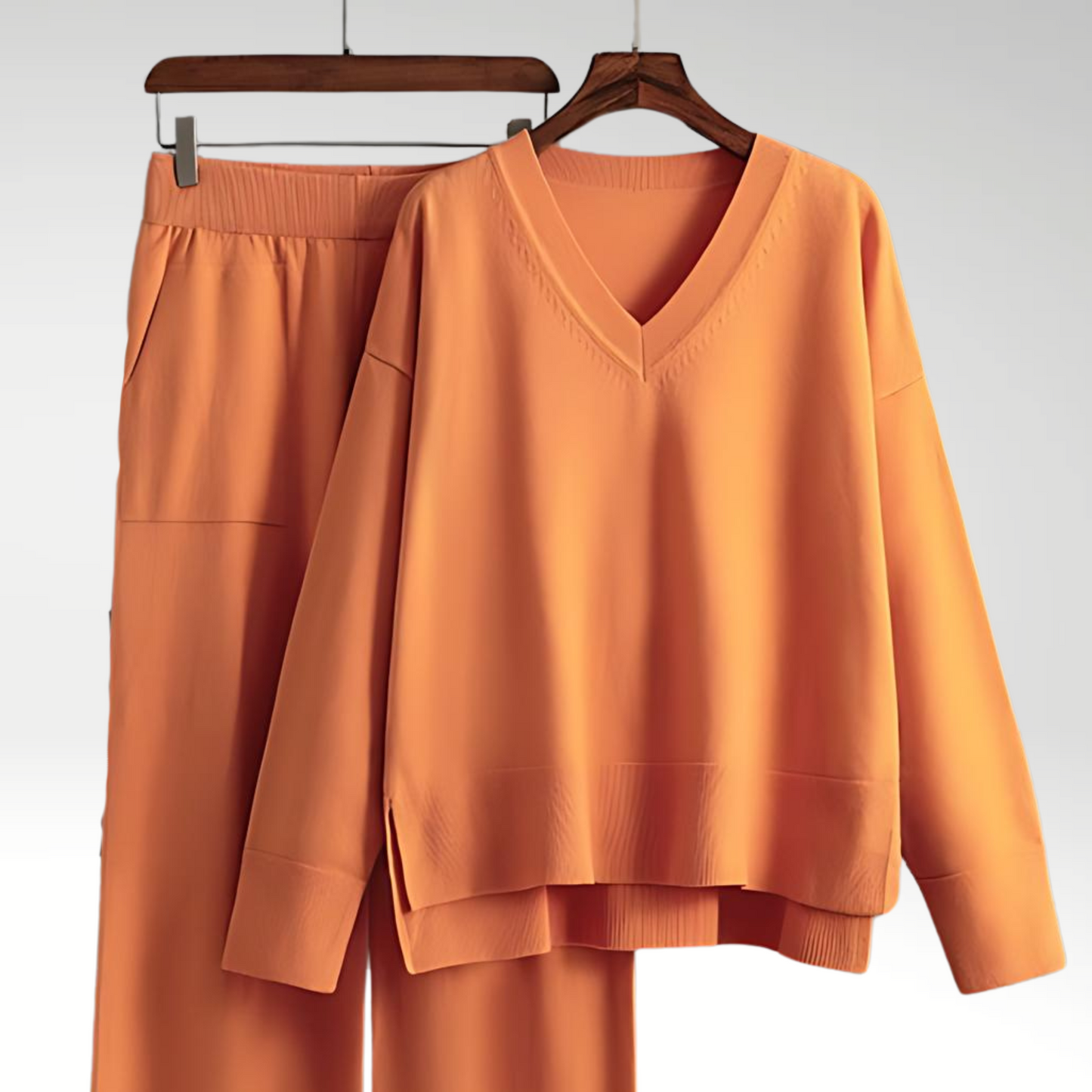 Chic Dubois™ | Luxe V-Neck Two Piece Set