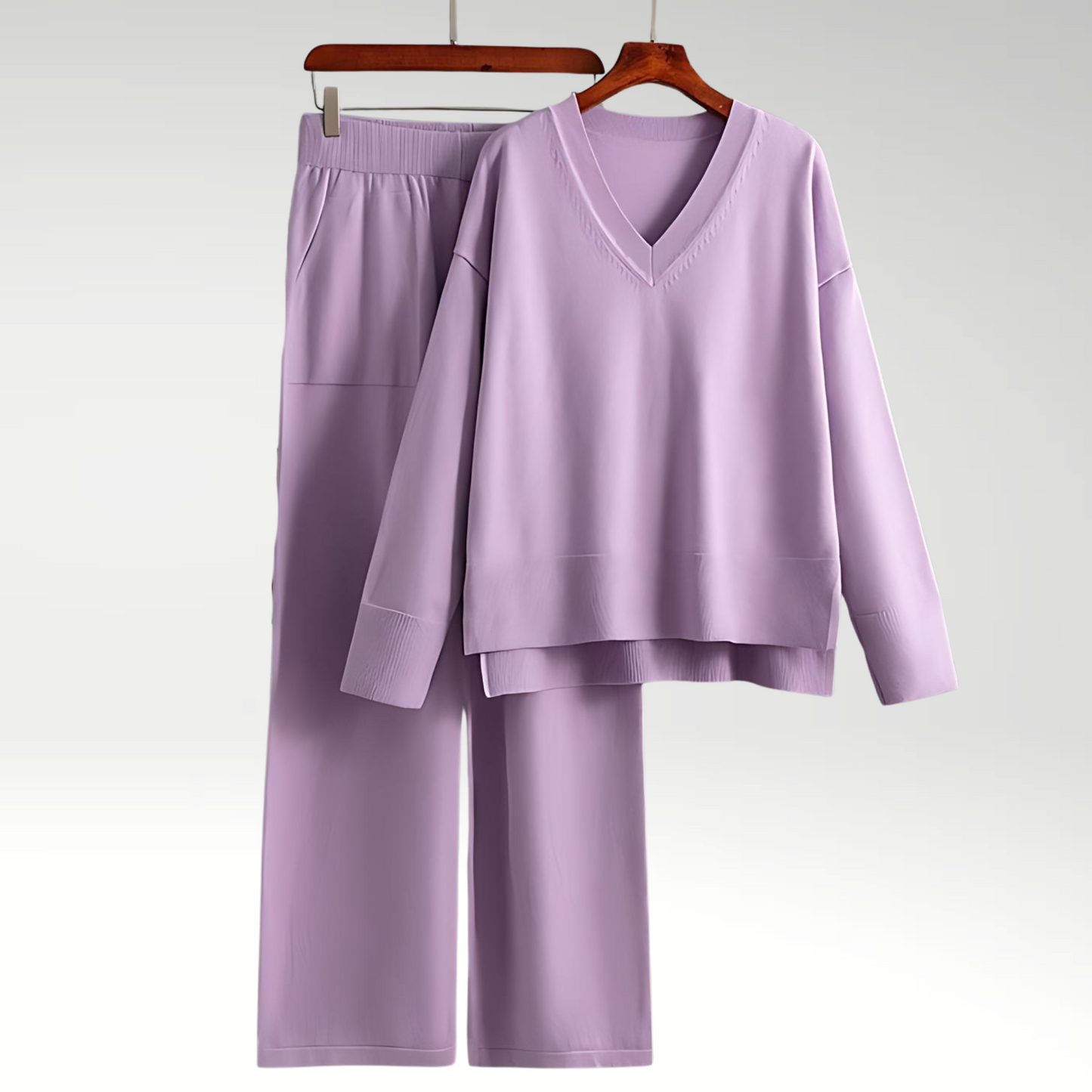 Chic Dubois™ | Luxe V-Neck Two Piece Set