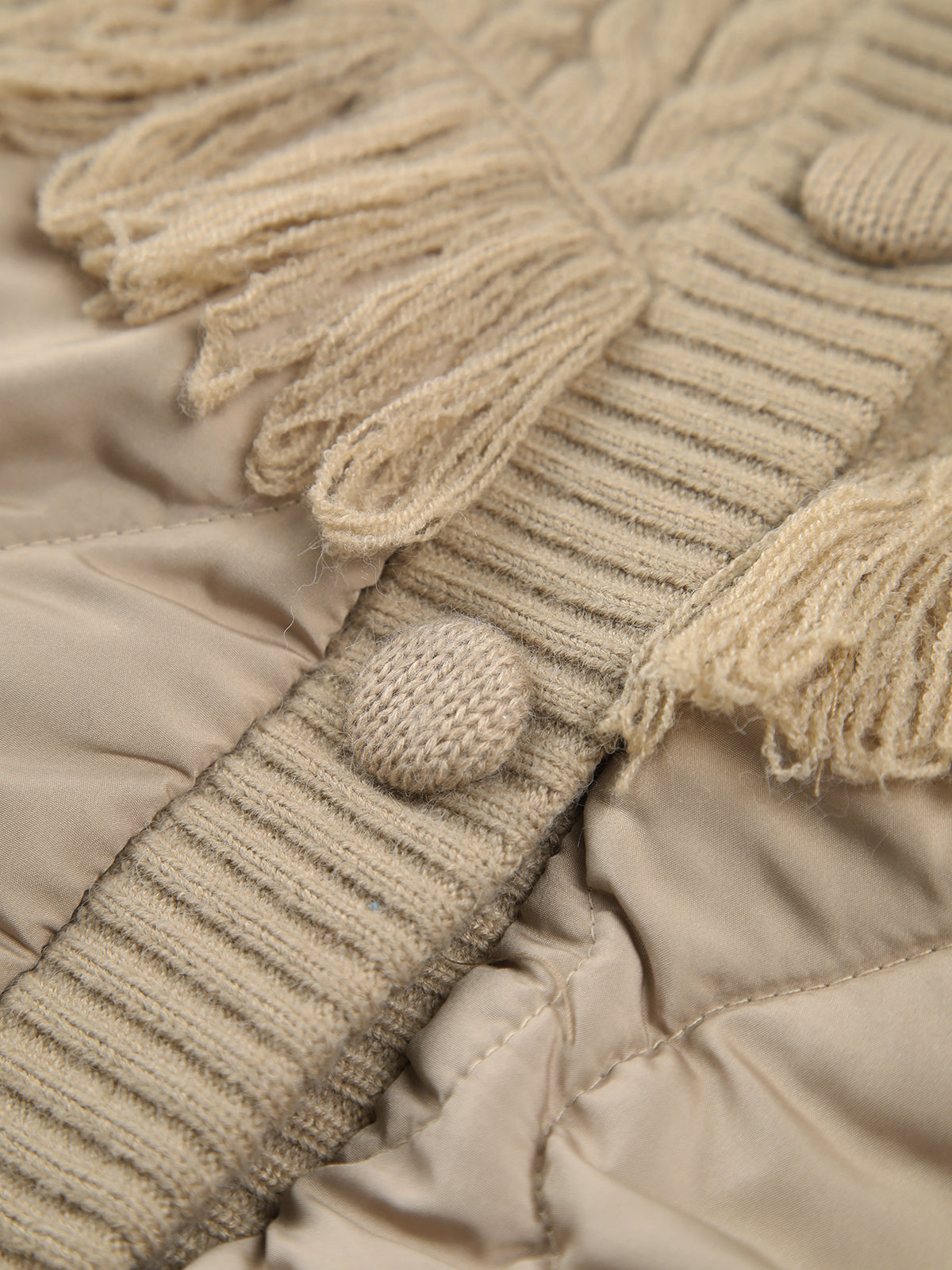 Chic Dubois™ | Veste matelassée en tricot torsadé patchwork