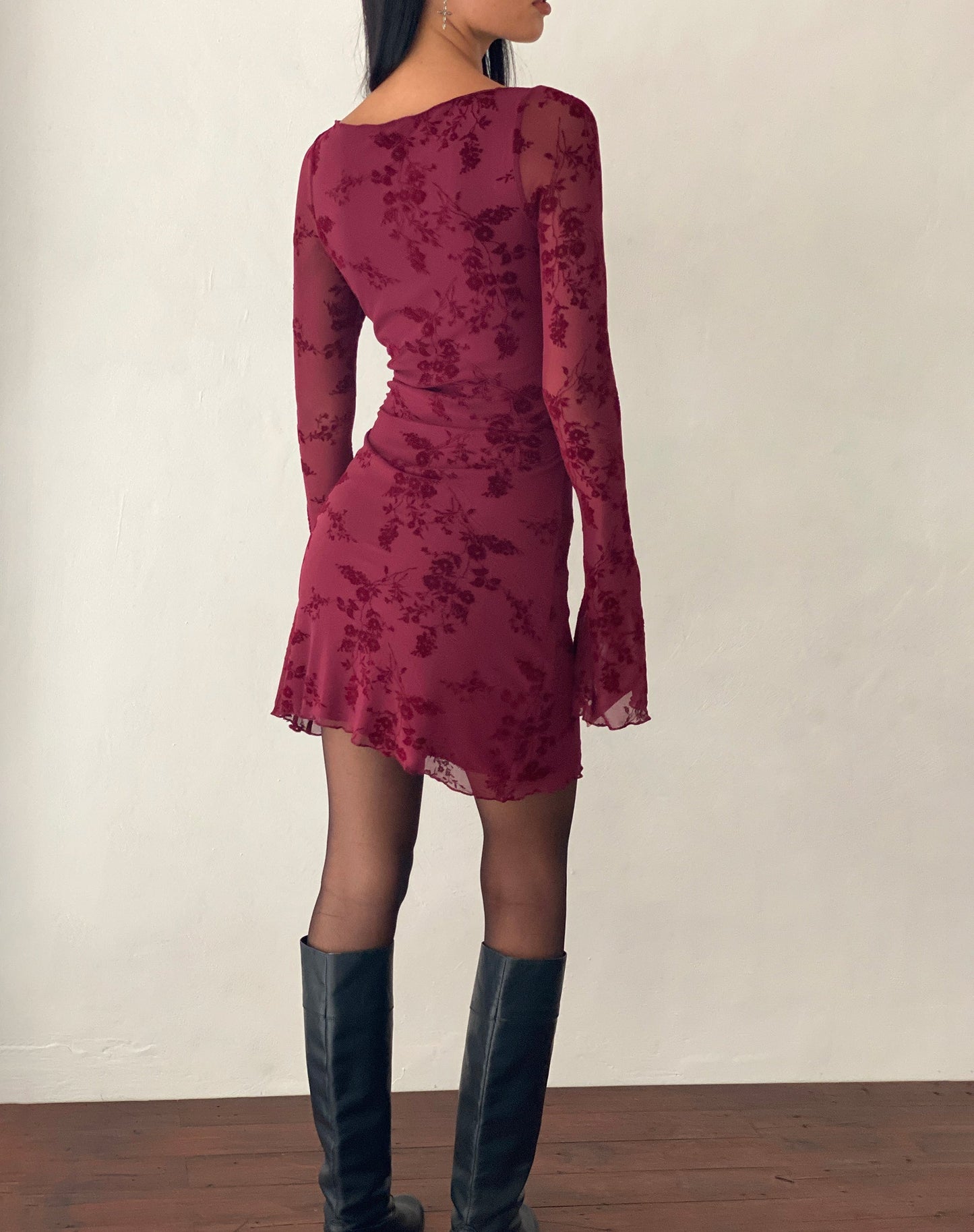 Celine™ | Robe Mini Bordeaux