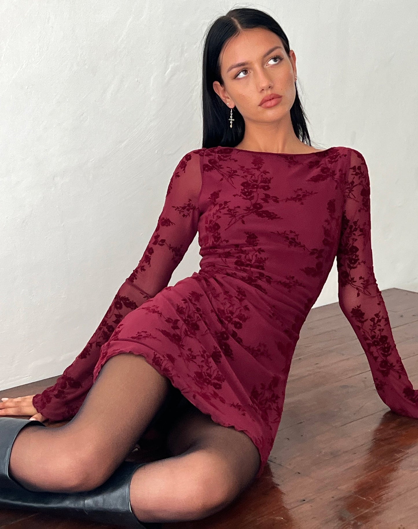 Celine™ | Robe Mini Bordeaux