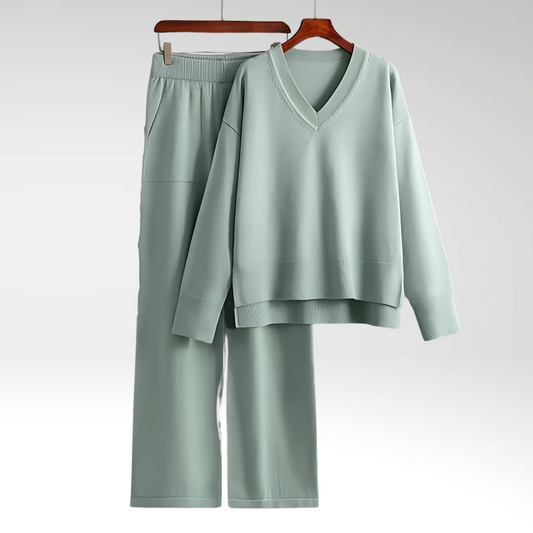 Chic Dubois™ | Luxe V-Neck Two Piece Set