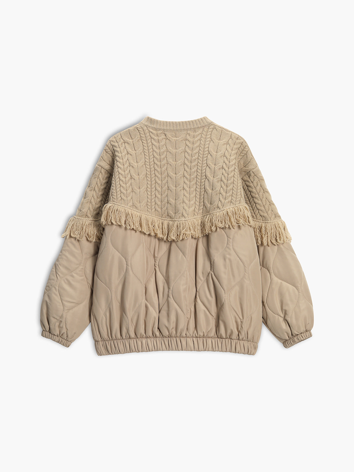 Chic Dubois™ | Veste matelassée en tricot torsadé patchwork